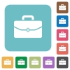 Satchel with one buckle white flat icons on color rounded square backgrounds - Satchel with one buckle rounded square flat icons