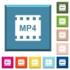 mp4 movie format white icons on edged square buttons in various trendy colors - mp4 movie format white icons on edged square buttons