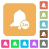 Reminder snooze flat icons on rounded square vivid color backgrounds. - Reminder snooze rounded square flat icons