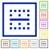 Horizontal border flat color icons in square frames on white background - Horizontal border flat framed icons