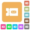 Postal discount coupon flat icons on rounded square vivid color backgrounds. - Postal discount coupon rounded square flat icons