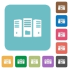 File server white flat icons on color rounded square backgrounds - File server rounded square flat icons