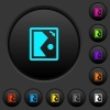 Rotate image right dark push buttons with vivid color icons on dark grey background - Rotate image right dark push buttons with color icons