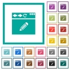 Browser edit flat color icons with quadrant frames - Browser edit flat color icons with quadrant frames on white background