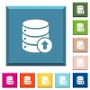 Database move up white icons on edged square buttons - Database move up white icons on edged square buttons in various trendy colors