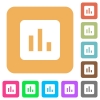 Chart rounded square flat icons - Chart flat icons on rounded square vivid color backgrounds.