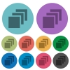 Multiple canvases color darker flat icons - Multiple canvases darker flat icons on color round background