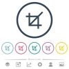 Crop tool flat color icons in round outlines - Crop tool flat color icons in round outlines. 6 bonus icons included.
