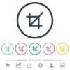 Crop tool flat color icons in round outlines. 6 bonus icons included. - Crop tool flat color icons in round outlines