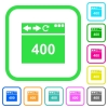 Browser 400 Bad Request vivid colored flat icons in curved borders on white background - Browser 400 Bad Request vivid colored flat icons