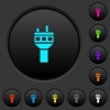 Air control tower dark push buttons with vivid color icons on dark grey background - Air control tower dark push buttons with color icons