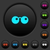 Sunglasses dark push buttons with vivid color icons on dark grey background - Sunglasses dark push buttons with color icons