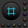 Adjust canvas size dark push buttons with vivid color icons on dark grey background - Adjust canvas size dark push buttons with color icons