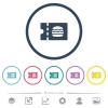 Fast food restaurant discount coupon flat color icons in round outlines. 6 bonus icons included. - Fast food restaurant discount coupon flat color icons in round outlines