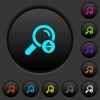 Scrolling search results dark push buttons with vivid color icons on dark grey background - Scrolling search results dark push buttons with color icons