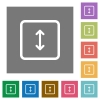 Adjust object height flat icons on simple color square backgrounds - Adjust object height square flat icons