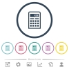 Scientific calculator flat color icons in round outlines. 6 bonus icons included. - Scientific calculator flat color icons in round outlines