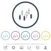 Candlestick chart flat color icons in round outlines - Candlestick chart flat color icons in round outlines. 6 bonus icons included.