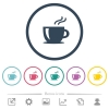 Cappuccino flat color icons in round outlines. 6 bonus icons included. - Cappuccino flat color icons in round outlines