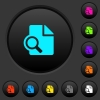 Preview dark push buttons with color icons - Preview dark push buttons with vivid color icons on dark grey background