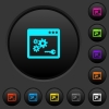 API key dark push buttons with vivid color icons on dark grey background - API key dark push buttons with color icons