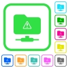 FTP warning vivid colored flat icons in curved borders on white background - FTP warning vivid colored flat icons