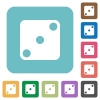 Domino three white flat icons on color rounded square backgrounds - Domino three rounded square flat icons