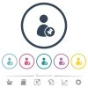 Pin user account flat color icons in round outlines. 6 bonus icons included. - Pin user account flat color icons in round outlines