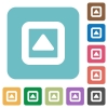 Toggle up rounded square flat icons - Toggle up white flat icons on color rounded square backgrounds