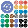 Turkish Lira pay back round flat multi colored icons - Turkish Lira pay back multi colored flat icons on round backgrounds. Included white, light and dark icon variations for hover and active status effects, and bonus shades.