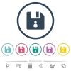 File owner flat color icons in round outlines - File owner flat color icons in round outlines. 6 bonus icons included.