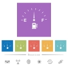 Fuel indicator flat white icons in square backgrounds. 6 bonus icons included. - Fuel indicator flat white icons in square backgrounds