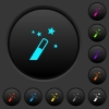 Application wizard dark push buttons with vivid color icons on dark grey background - Application wizard dark push buttons with color icons