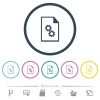 Executable file flat color icons in round outlines - Executable file flat color icons in round outlines. 6 bonus icons included.