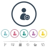 Cloud user account management flat color icons in round outlines. 6 bonus icons included. - Cloud user account management flat color icons in round outlines