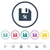 File tools flat color icons in round outlines. 6 bonus icons included. - File tools flat color icons in round outlines