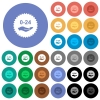 24 hours service sticker multi colored flat icons on round backgrounds. Included white, light and dark icon variations for hover and active status effects, and bonus shades. - 24 hours service sticker round flat multi colored icons