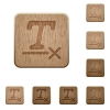 Clear text format on rounded square carved wooden button styles - Clear text format wooden buttons