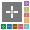 Precise cursor flat icons on simple color square backgrounds - Precise cursor square flat icons