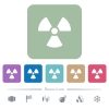 Radiation flat icons on color rounded square backgrounds - Radiation white flat icons on color rounded square backgrounds. 6 bonus icons included