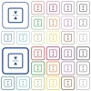 mirror object around horizontal axis color flat icons in rounded square frames. Thin and thick versions included. - mirror object around horizontal axis outlined flat color icons