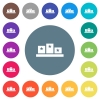 Winners podium with inside stars flat white icons on round color backgrounds. 17 background color variations are included. - Winners podium with inside stars flat white icons on round color backgrounds