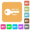 1024 bit rsa encryption rounded square flat icons - 1024 bit rsa encryption flat icons on rounded square vivid color backgrounds.