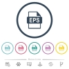 EPS file format flat color icons in round outlines - EPS file format flat color icons in round outlines. 6 bonus icons included.