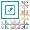 Get object color flat color icons with quadrant frames - Get object color flat color icons with quadrant frames on white background