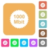 1000 mbit guarantee sticker flat icons on rounded square vivid color backgrounds. - 1000 mbit guarantee sticker rounded square flat icons