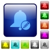 Edit reminder icons in rounded square color glossy button set - Edit reminder color square buttons