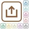 Export item simple icons - Export item simple icons in color rounded square frames on white background