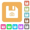 File snapshot flat icons on rounded square vivid color backgrounds. - File snapshot rounded square flat icons