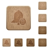 Delete reminder wooden buttons - Delete reminder on rounded square carved wooden button styles